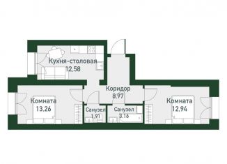 Продажа 2-ком. квартиры, 54.4 м2, Екатеринбург