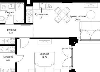 Продам 1-комнатную квартиру, 49.3 м2, Москва, Проектируемый проезд № 4089, район Покровское-Стрешнево