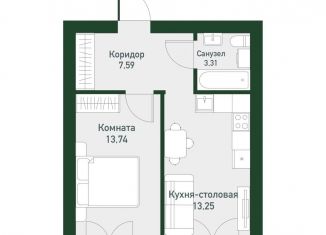 Однокомнатная квартира на продажу, 38.3 м2, Екатеринбург, метро Чкаловская