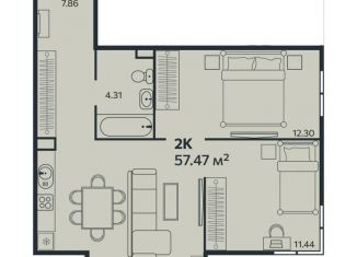 Продажа 2-комнатной квартиры, 57.5 м2, Выборг