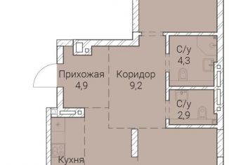 Двухкомнатная квартира на продажу, 88.3 м2, Новосибирск, Заельцовский район, Овражная улица, 2А