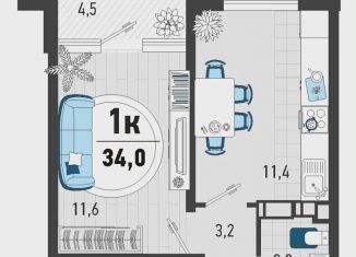 Продаю однокомнатную квартиру, 29.9 м2, село Агой, Конечная улица