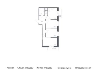 Трехкомнатная квартира на продажу, 64 м2, Санкт-Петербург, ЖК Живи в Рыбацком, жилой комплекс Живи в Рыбацком, к76.1