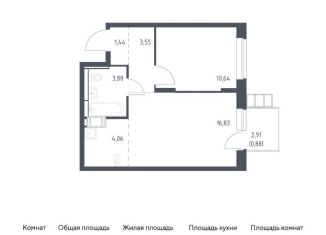 Продам 1-ком. квартиру, 41.3 м2, поселение Рязановское