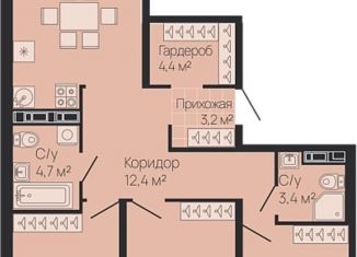3-комнатная квартира на продажу, 99.3 м2, Нижний Новгород, Советский район