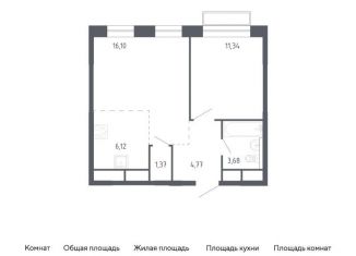 Продажа однокомнатной квартиры, 43.4 м2, Балашиха, жилой квартал Новоград Павлино, к6