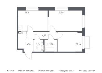 Продается 2-ком. квартира, 53.6 м2, Московская область, жилой комплекс Томилино Парк, к6.2