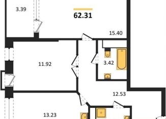 Продам 2-ком. квартиру, 62.3 м2, Воронеж, набережная Чуева, 7