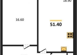 1-ком. квартира на продажу, 51.4 м2, Новосибирск, Ленинский район