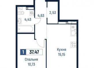 Продается 1-ком. квартира, 37.5 м2, Мурино