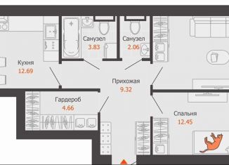 2-ком. квартира на продажу, 60 м2, Киров, Ленинский район