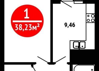 Продаю 1-ком. квартиру, 38.2 м2, Уфа, Ленинский район