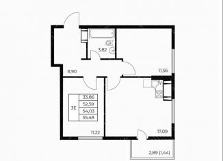 Продажа 2-комнатной квартиры, 55.5 м2, Ростовская область, улица Нансена, 99с3