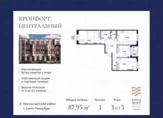 Продажа 1-ком. квартиры, 88 м2, Санкт-Петербург