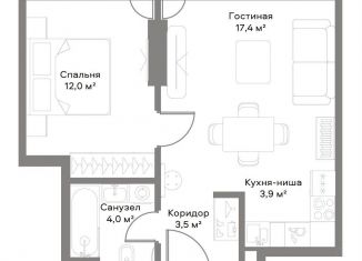 Однокомнатная квартира на продажу, 41 м2, Москва, Ленинградский проспект, вл8, ЖК Слава