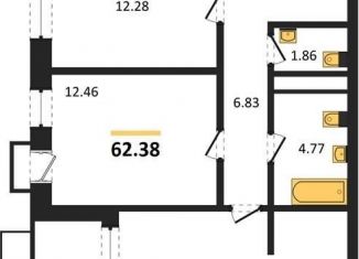 Продам 2-комнатную квартиру, 62.4 м2, Воронеж, набережная Чуева, 7