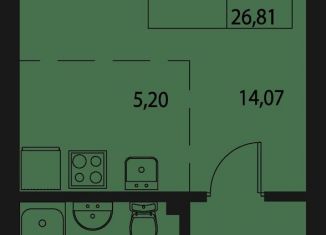 Продается квартира студия, 26.8 м2, Казань, Приволжский район