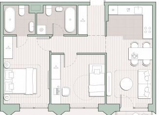 Продается 2-ком. квартира, 56.5 м2, Москва, метро Озёрная