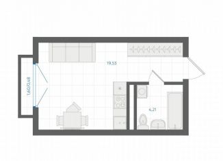 Продается однокомнатная квартира, 24.3 м2, Екатеринбург, Ленинский район