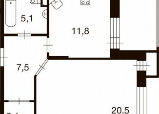 Продается 1-ком. квартира, 47 м2, Москва, улица Семёна Гордого, 3