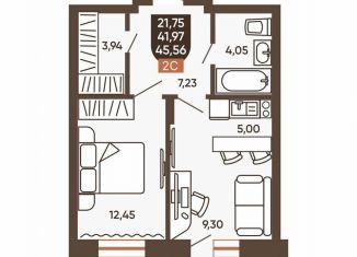 Продажа 2-ком. квартиры, 45.6 м2, Новосибирск, Новоуральская улица, 10