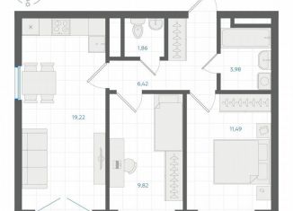 Продам двухкомнатную квартиру, 53.3 м2, Екатеринбург, Ленинский район