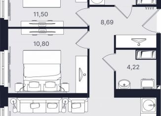 Продам 3-комнатную квартиру, 61.4 м2, Санкт-Петербург, Невский район, проспект Большевиков, уч3