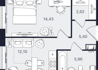 Продается однокомнатная квартира, 40.5 м2, Санкт-Петербург, метро Проспект Большевиков, проспект Большевиков, уч3