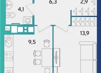 Продам 1-ком. квартиру, 37.9 м2, Удмуртия, улица Архитектора П.П. Берша, 44