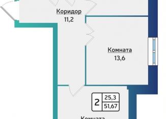 Продам 2-ком. квартиру, 51.7 м2, Удмуртия, улица 40 лет Победы, 117