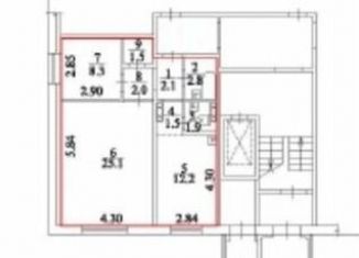 Продается 2-комнатная квартира, 58 м2, Новосибирск, Октябрьский район, улица В. Высоцкого, 54/1