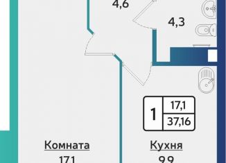 Продается 1-комнатная квартира, 37.2 м2, Удмуртия, улица 40 лет Победы, 117