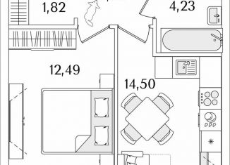 Продажа 1-комнатной квартиры, 38.2 м2, Санкт-Петербург, Невский район, Октябрьская набережная, 116