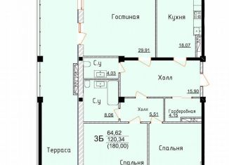 3-комнатная квартира на продажу, 180 м2, Дербент