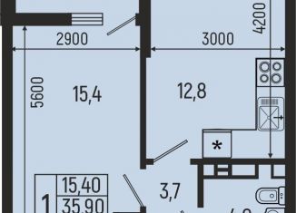 Продам однокомнатную квартиру, 37.4 м2, Майкоп