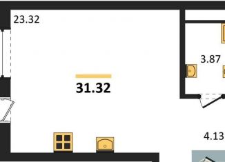 Продам квартиру студию, 31.3 м2, Воронеж, набережная Чуева, 7, Железнодорожный район