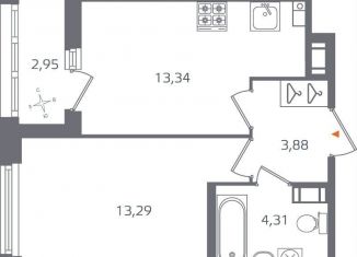 Продается 1-комнатная квартира, 36.3 м2, Санкт-Петербург, Калининский район