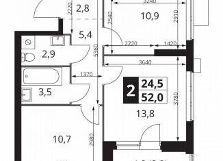 Продам 2-комнатную квартиру, 52 м2, Москва, метро Черкизовская