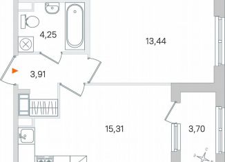 Продается 1-комнатная квартира, 38.8 м2, Пушкин