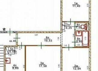 Продам трехкомнатную квартиру, 65.6 м2, Ульяновск, улица Шигаева, 15, Засвияжский район