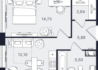 Продам 1-ком. квартиру, 40.9 м2, Санкт-Петербург, проспект Большевиков, уч3, Невский район