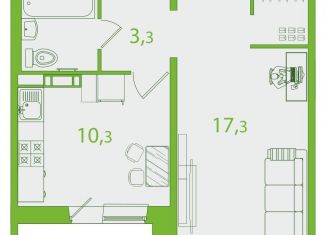 Продажа 1-ком. квартиры, 38 м2, Томская область