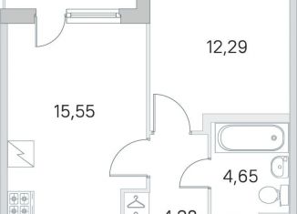 Продаю 1-комнатную квартиру, 38.8 м2, посёлок Шушары