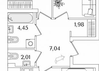 Продажа 2-ком. квартиры, 63.9 м2, Санкт-Петербург, Октябрьская набережная, 116