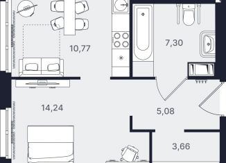 Продам 1-ком. квартиру, 41.1 м2, Санкт-Петербург, Невский район, проспект Большевиков, уч3