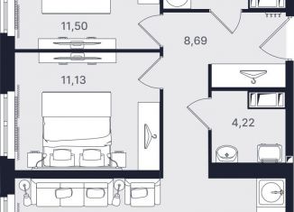 Продажа 3-комнатной квартиры, 61.7 м2, Санкт-Петербург, проспект Большевиков, уч3, Невский район