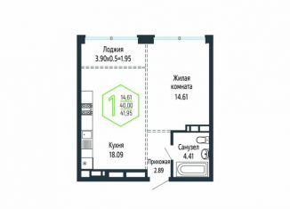 Продам 1-комнатную квартиру, 42 м2, Краснодар, микрорайон Черемушки