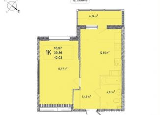 Продается однокомнатная квартира, 42 м2, Обнинск, улица Мира, 2