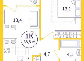 Однокомнатная квартира на продажу, 37.1 м2, Екатеринбург, Орджоникидзевский район, улица 22-го Партсъезда