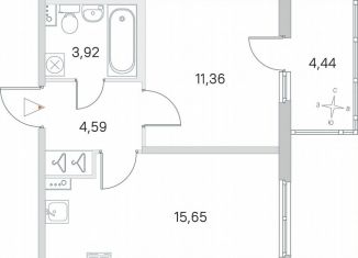 Продажа 1-комнатной квартиры, 36.9 м2, посёлок Стрельна, ЖК Любоград